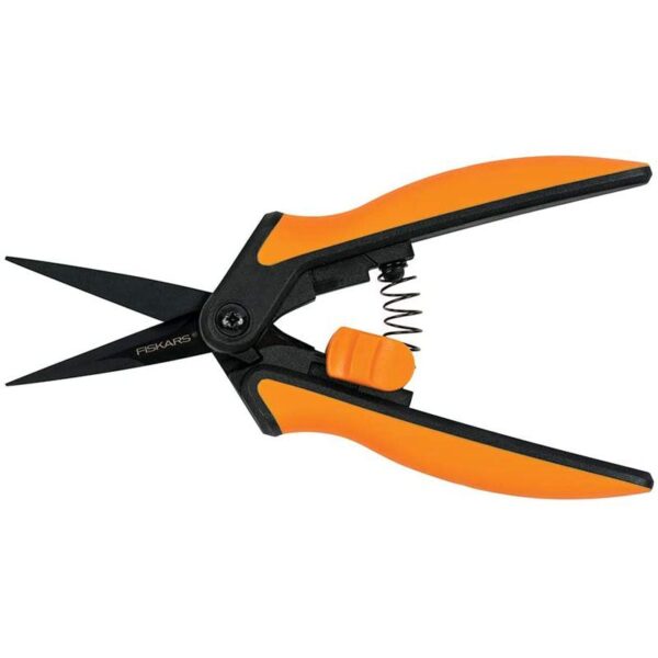 Fiskars Micro-Tip Pruner Non-Stick Blades, Orange/Black (399211-1003)