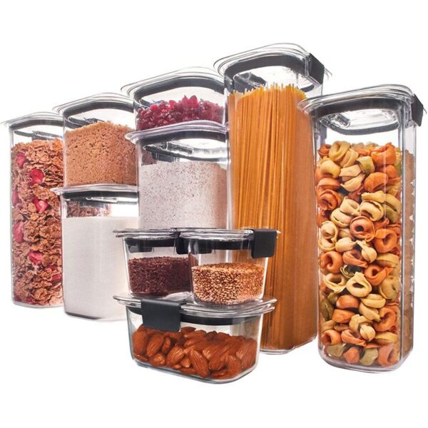 Rubbermaid Brilliance Pantry Organization & Food Storage Containers with Airtight Lids, Set of 10 (20 Pieces Total)