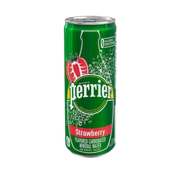 Perrier Sparkling Natural Mineral Water, Strawberry, 8.45 Ounce (Pack of 10)