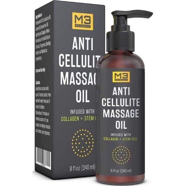 M3 Naturals Anti Cellulite Massage Oil Infused with Collagen and Stem Cell