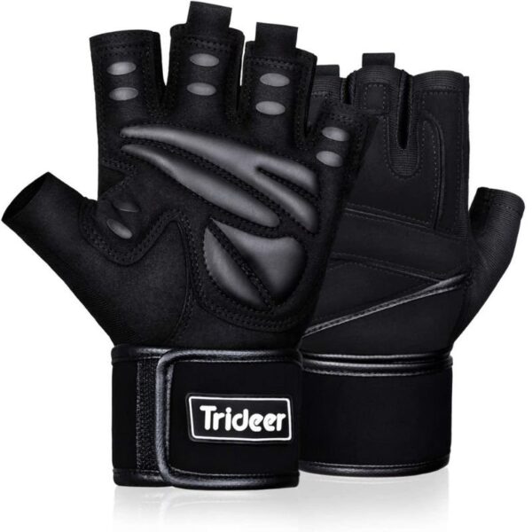 Trideer Workout Gloves Men, Gym Gloves with Wrist Support