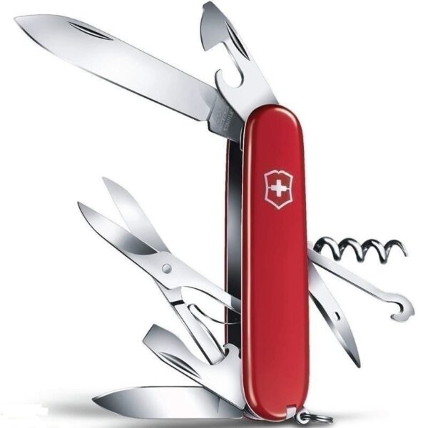 Victorinox pocket knife Climber (14 functions, scissors, multi-purpose hook, corkscrew), red